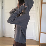 ネティスバラクラバボタンVネックフードTシャツ