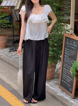 #サマーフラッフィーバンドウエストワイドスラックス (4color)