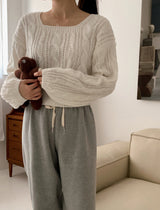 Merry Twisted Puff Square Knit (11color)
