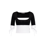 LAYERED CAKE TEE [WHITE-BLACK]
