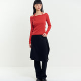 Wrap Skirt Pants Black