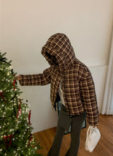 Witty Bulky Check 2-Way Zipper Hood Puffer