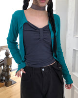 Rotan Lovely Ribbon Shirring Sleeveless Top