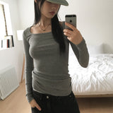 ジュエン スリム ロング ラウンド ロングスリーブ Tシャツ