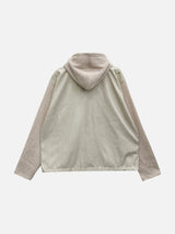 Slit CP color block hooded zip-up 3C