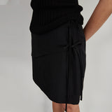 WRAP LAYERS FICELLE SKIRT(BLACK)
