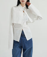 [SET] Bolero Shirt + Strap Sleeveless Top