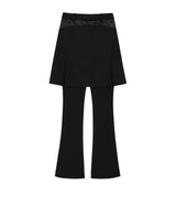 Pleated Jersey Skirt Pants / Black