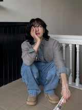 Libern tuck denim pants