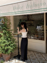#Romantic Flower Frill Cap Sleeveless Blouse (2color)