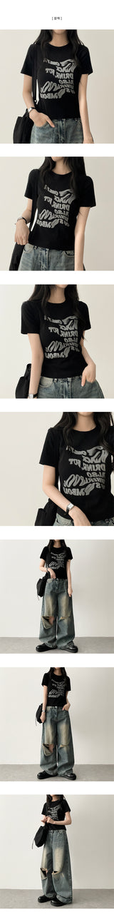 Blur lettering short sleeve T-shirt