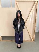  stripe washing hood zip-up