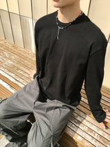チェッカーベーシッククロップカットアウトロングスリーブ3C