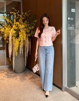 Meble Round Short Sleeve Tweed Jacket