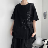 Musical note boxy fit short-sleeved T-shirt (5 colors) H&L