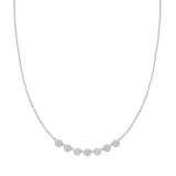 シルバーパヴェマルチビーズチェーンロジウムメッキ+925シルバーネックレス N065-07H