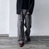 Washed Multi-Button Wide Pants