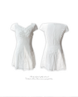More Ribbon Eyelet Lace White Mini Dress 