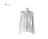 Brun Two-Button See-through Ribbed Knit Cardigan