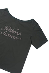 シマーロゴTシャツ_チャコール