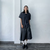 Openwork Knit Camp Collar Shirt
