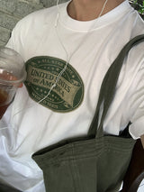 ルックセンテッドアメリカンヴィンテージグラフィックオーバーサイズドショートスリーブTシャツ