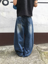 Wavy Cat Washed Distressed Denim Pants