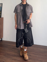 Plaid Western Check Half Shirt (2color) (No.967)