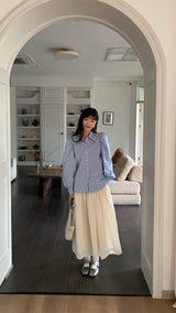 [SALE] Sora Back Point Shoulder Puff Blouse