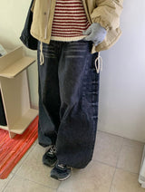 [Unisex] ケントレコアジャストバルーンワイドデニムパンツ
