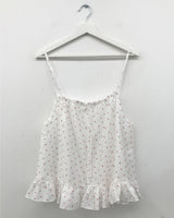 Floral ribbon sleeveless top (2color)
