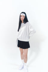 Point Ribbon Sweatshirt White