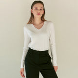 SOFT V NECK KNIT_DEEP BLUE