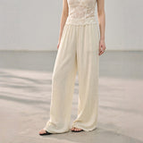 Easy-fit Straight Banding Wide Summer Slacks