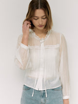 FRILL COLLAR BLOUSE WHITE