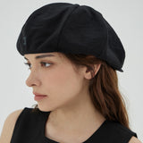VA Curved Logo Easy Fit Newsboy Cap / Black