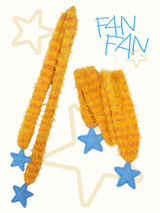 Fluffy Striped Scarf with Star Accents（ Sunset Orange）