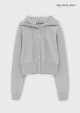 [MADE] Plain Cotton Snap Hooded Jumper
