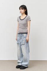 Hold Damage Wide Denim