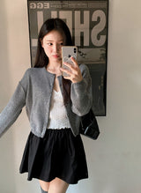 Nature Cashmere Crop Lambswool Knit Cardigan (9color)