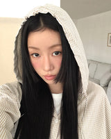 Muvell チェック フード付きシャツ