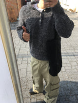 No.1496 alpaca button hood KNIT (3color)