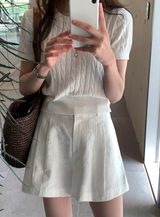 Slow Cable Round Short Sleeve Knit / 10 colors