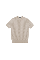 Cable Knit Crewneck T-Shirt