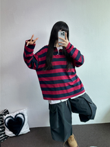 キュートカラーペティット👚ストライプロングスリーブTシャツ🎀❤💚3カラー