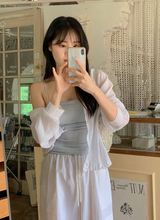 WR Shirring Crop Cap Sleeveless (10color)