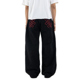 H1 Baggy H Embroidered Back Pocket - Black - Celana Jeans
