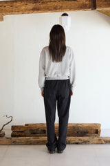 U-neck crop sweatshirt / Melange