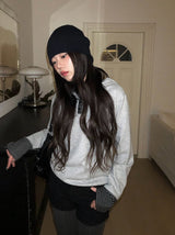 Chive Button Stripe Hood Brushed T-Shirt