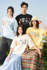 ヤーンフラワーグラフィックTシャツ